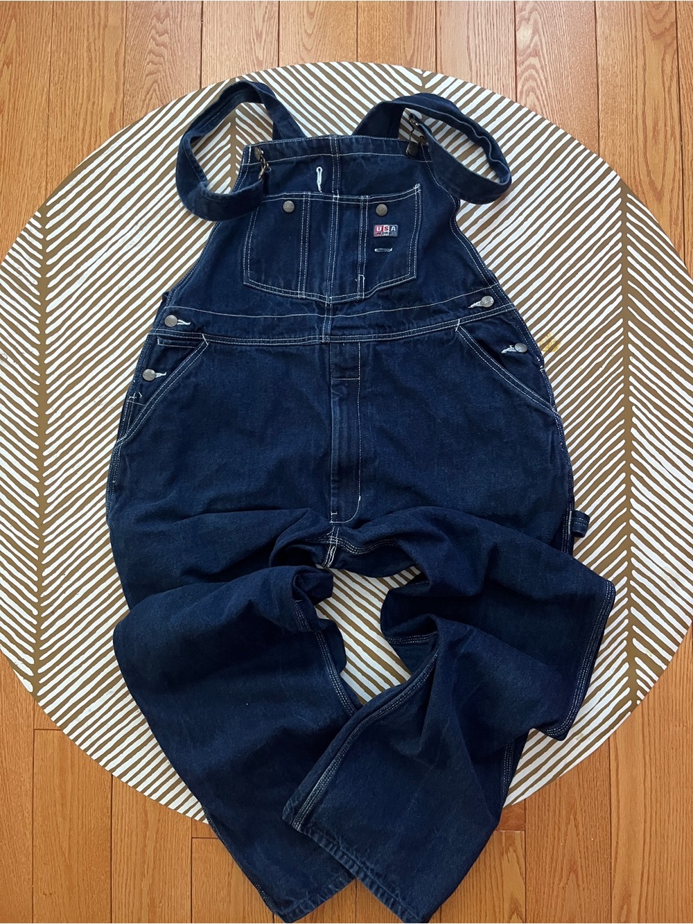 USA Works Vintage Denim Overalls (38)